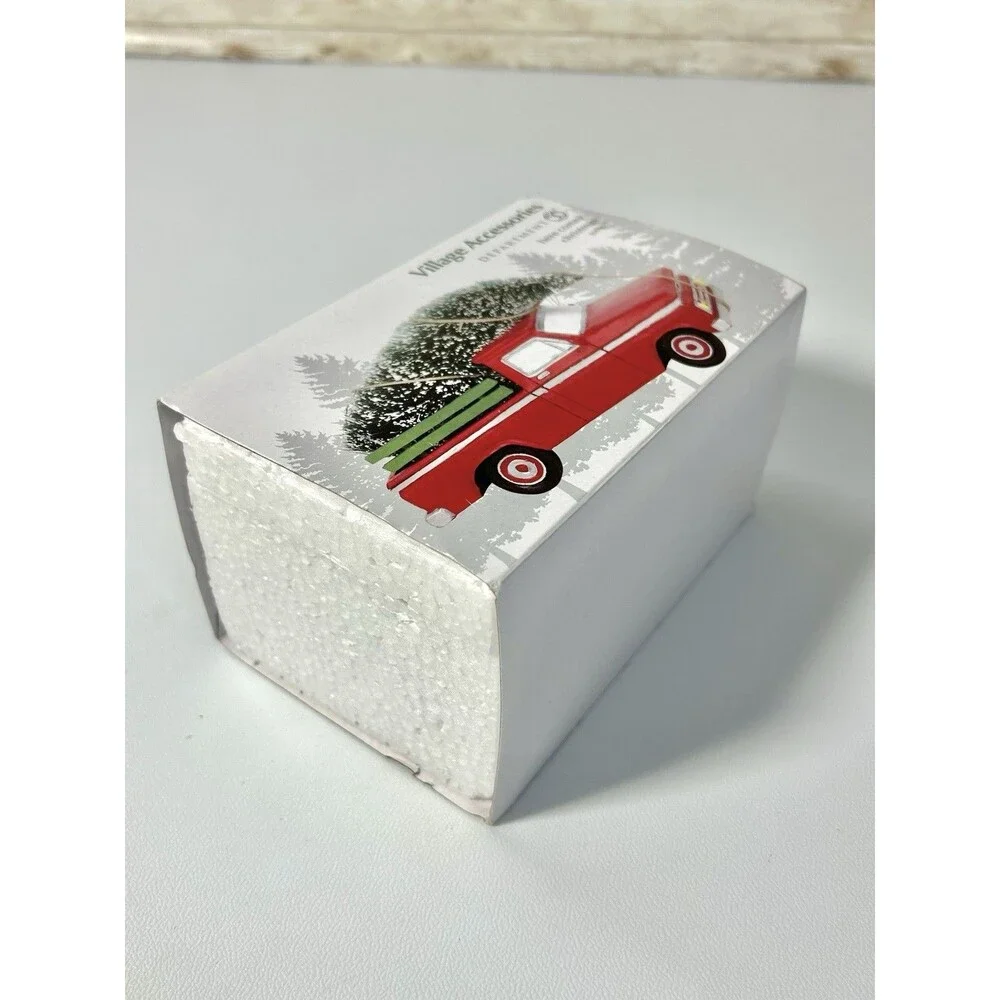 Department 56 Tree On Red Pickup Truck, Here Comes Christmas Village Decoration